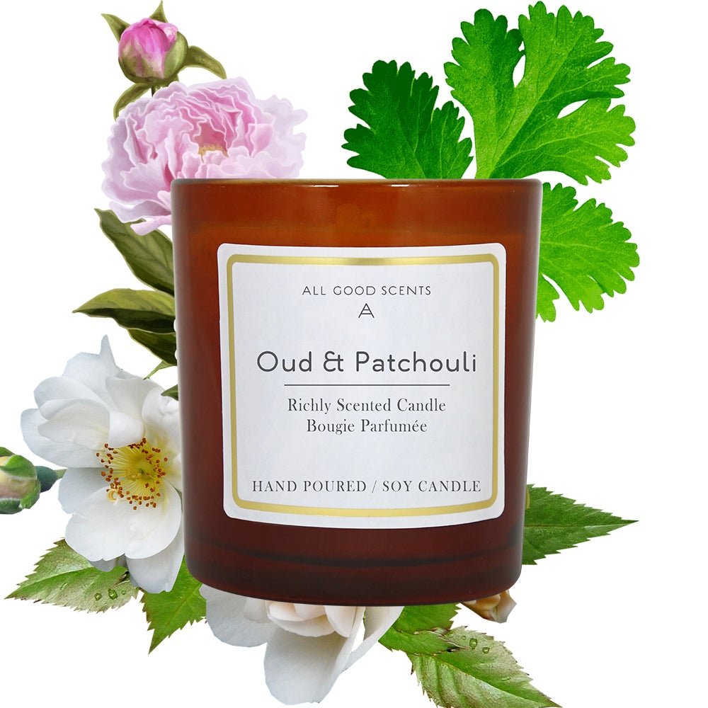 Oud And Patchouli Scented Candle