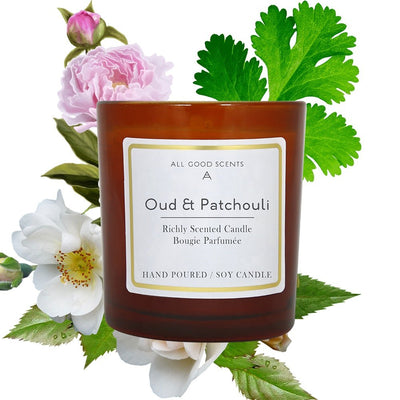 Oud And Patchouli Scented Candle