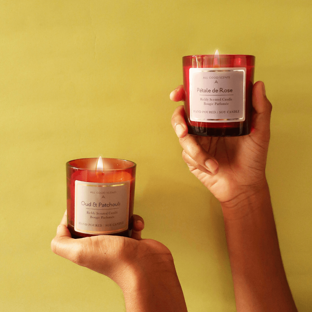Oud And Patchouli Scented Candle